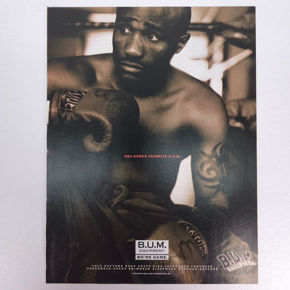 Vintage BUM Equipment Boxing Oba Carr Print Ad Streetwear Menswear Promo Decor